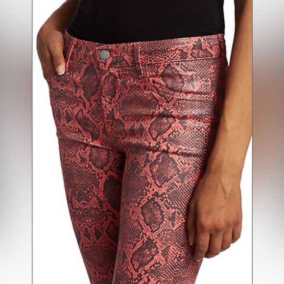 J Brand Selena Mid-Rise Snakeskin-Print Crop Bootcut Jeans - Picture 4 of 6